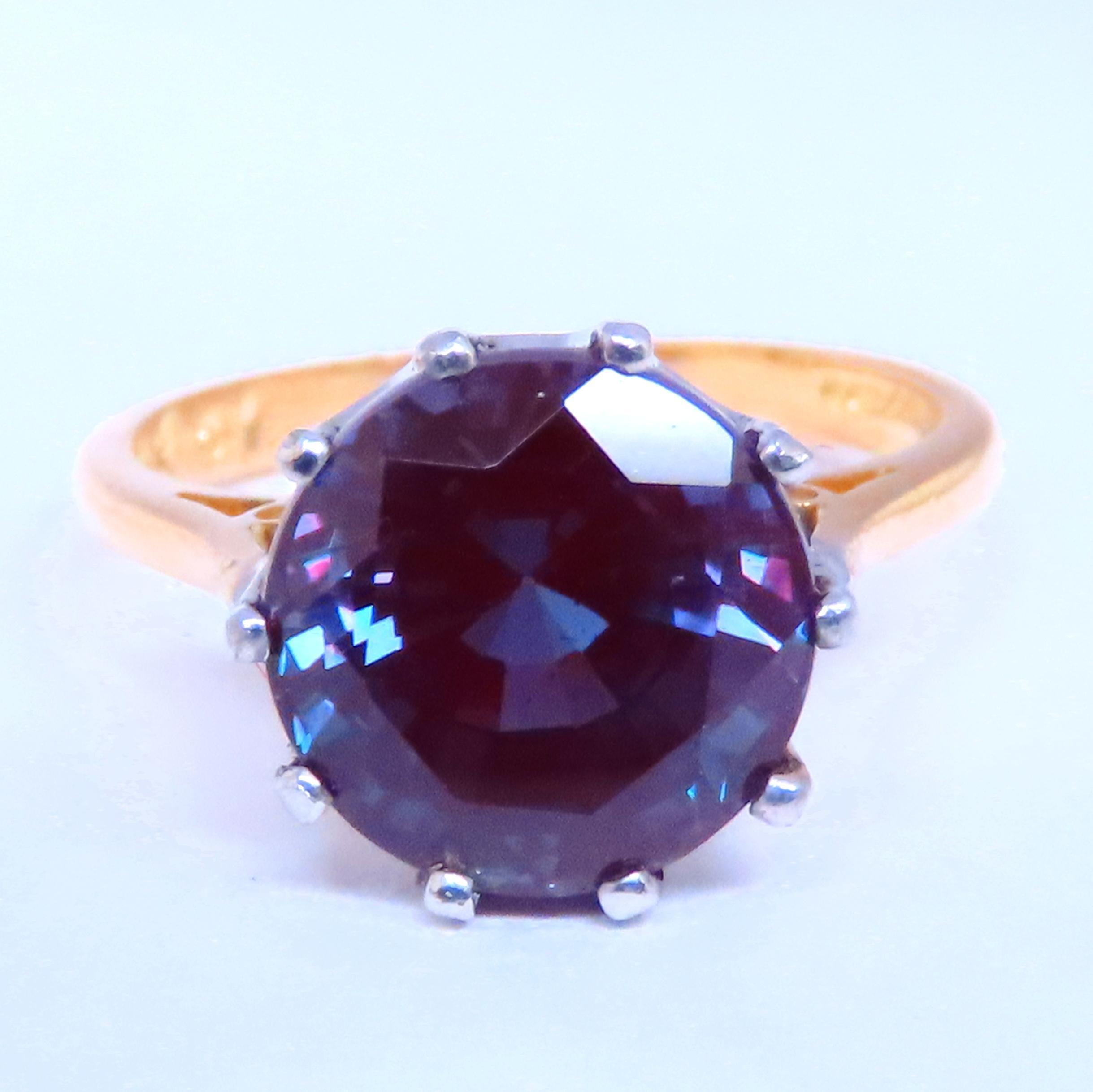 GIA zertifiziert L a-b 6,03ct Alexandrit Ring 18kt Farbwechsel 12647 1