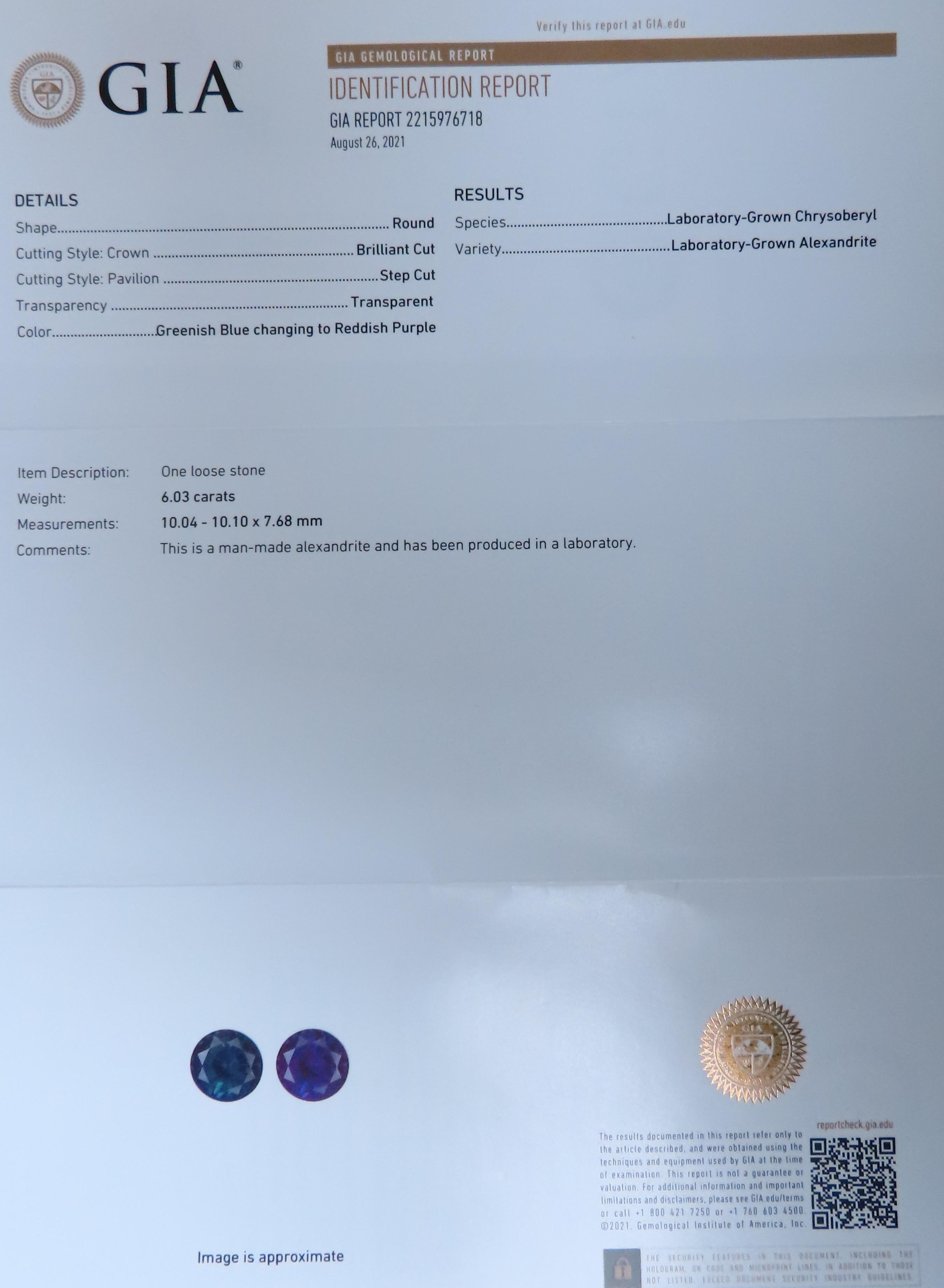 GIA zertifiziert L a-b 6,03ct Alexandrit Ring 18kt Farbwechsel 12647 3