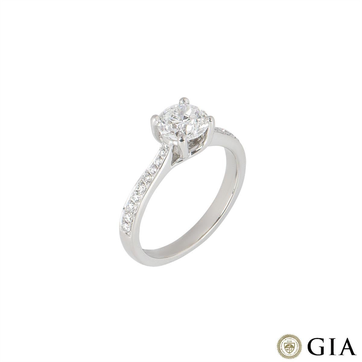 Bague de fiançailles solitaire en platine avec diamants Laings de 1,02 carat certifiés GIA Excellent état - En vente à London, GB