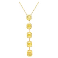 Colgante Lariat Certificado GIA con Diamantes Amarillo Intenso Fancy
