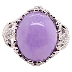 GIA Certified Lavender Jadeite Diamond Ring