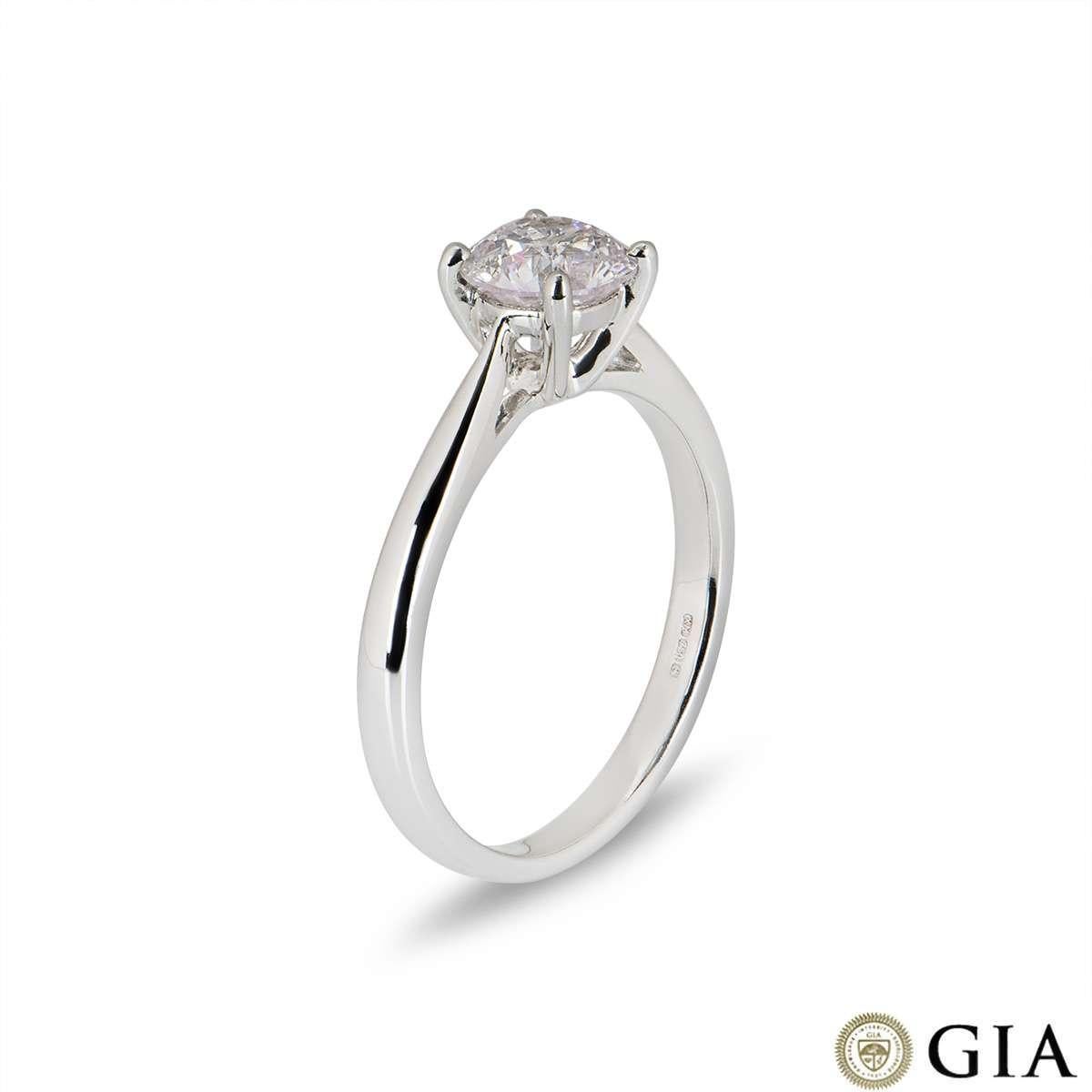 Taille ronde Bague solitaire en diamant certifié GIA de couleur rose Light 1,09ct en vente