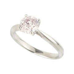 GIA Certified Light Pink Diamond Solitaire Ring 1.09ct