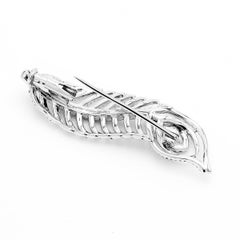 GIA Certified Light Pink White Marquise Shape Diamond 18 Karat White Gold Brooch