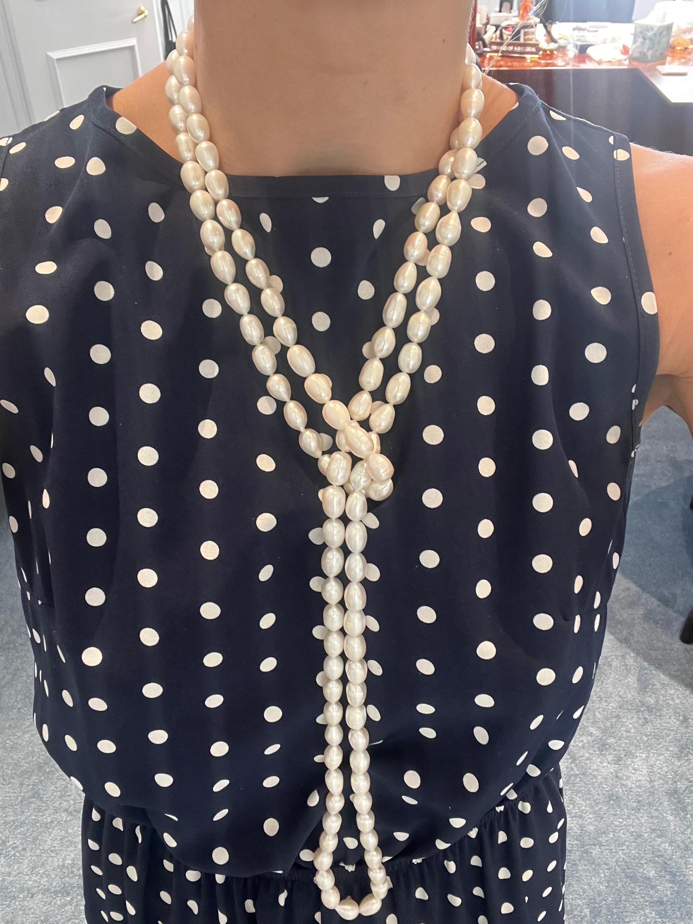 Natural Fresh Water Cultured Pearl Necklace For Sale 1