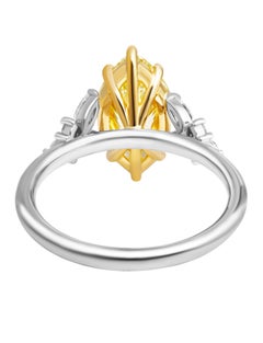 GIA Certified Marquee Multi Side Stone Ring with 2.01ct Marquee