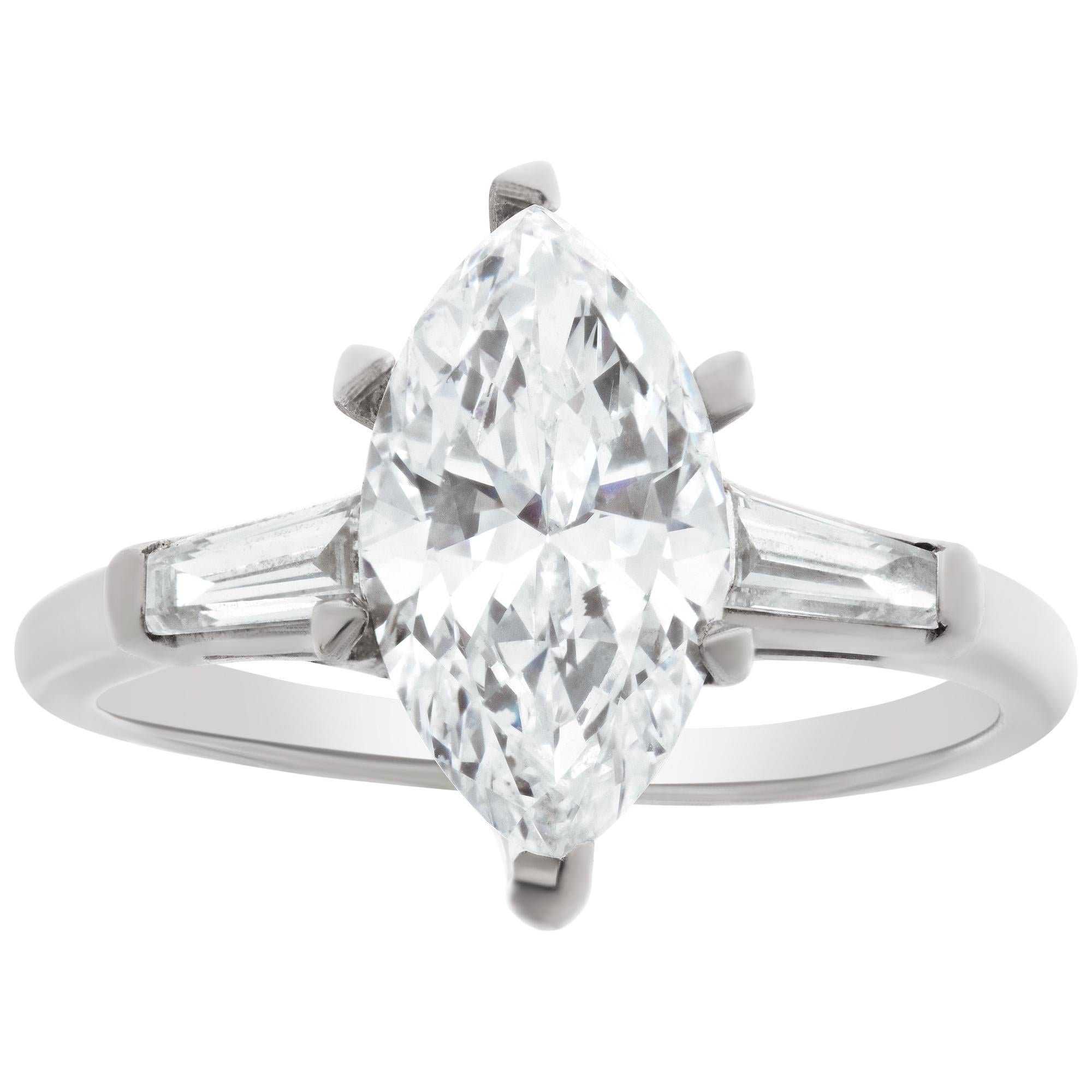 GIA Certified Marquise Brilliant Cut 1.51 Carat Diamond In Excellent Condition In Surfside, FL