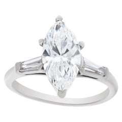 GIA Certified Marquise Brilliant Cut Diamond Ring 1.75 Carat