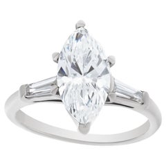 GIA certified marquise brilliant cut diamond Ring 1.75 carat 