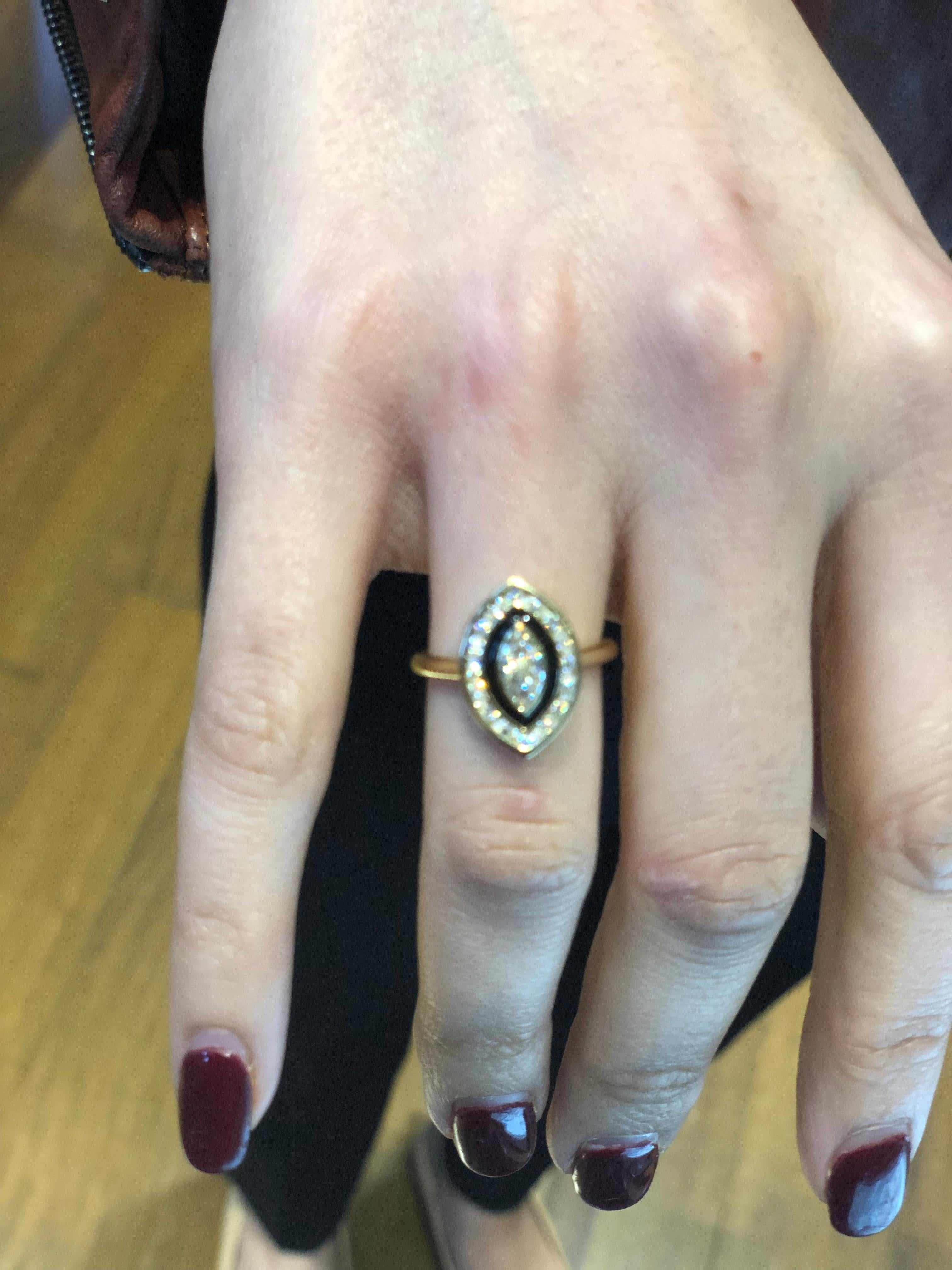 GIA Certified Marquise Diamond Ring In New Condition For Sale In Dallas, TX