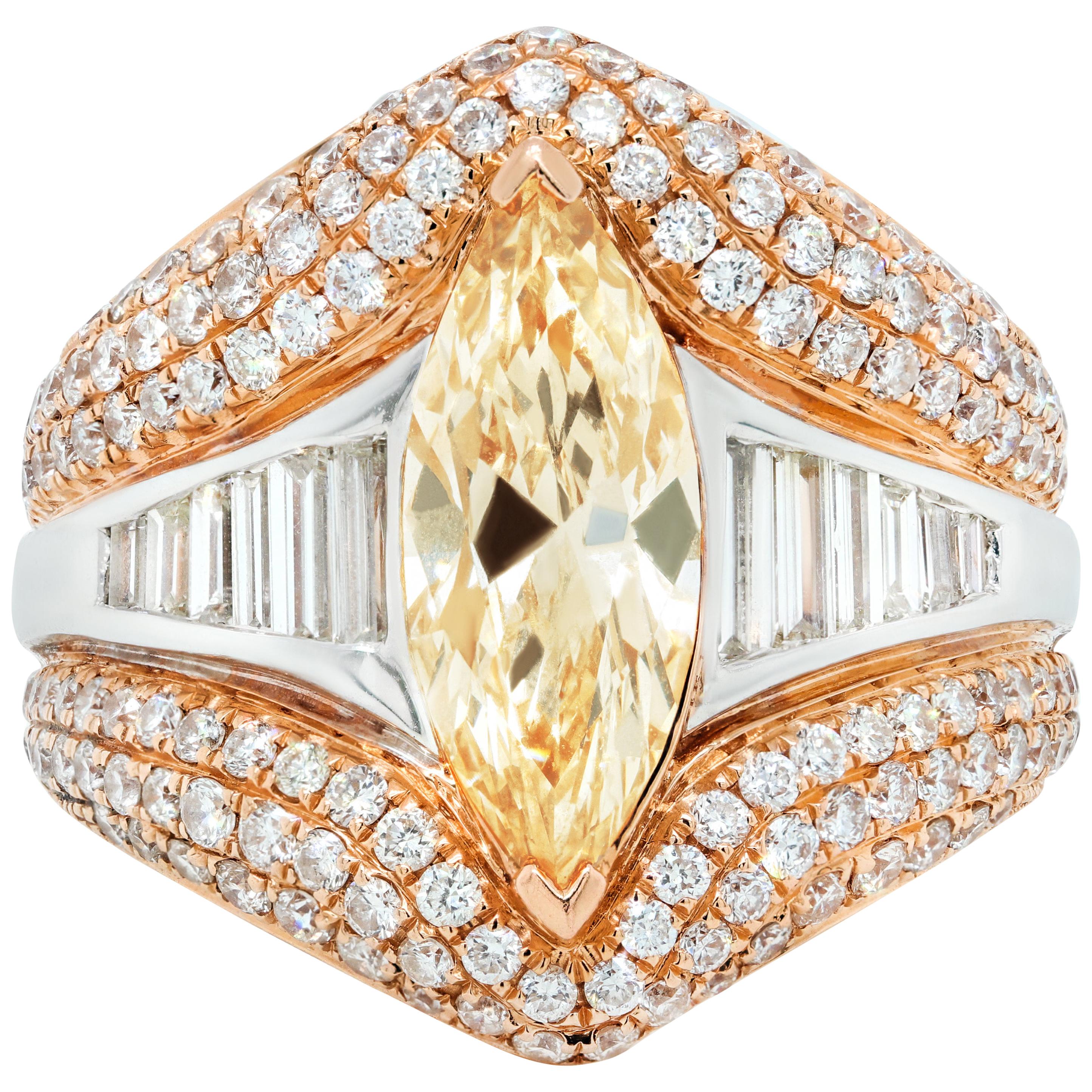 GIA Certified Marquise Shaped Diamond Ring