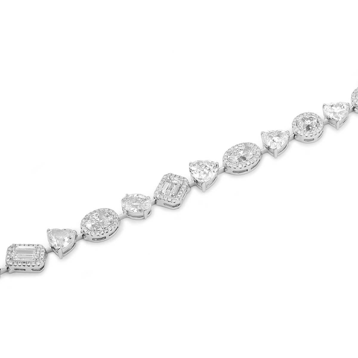 Modern GIA Certified Mixed Cut Diamond Bracelet, 18.59 Carat