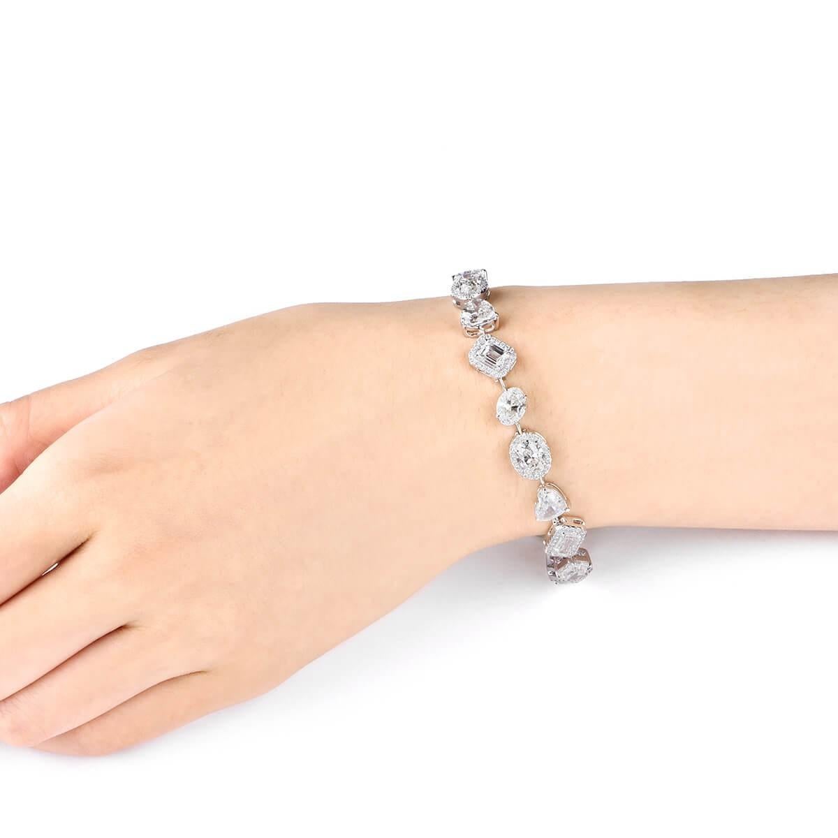 GIA Certified Mixed Cut Diamond Bracelet, 18.59 Carat 1
