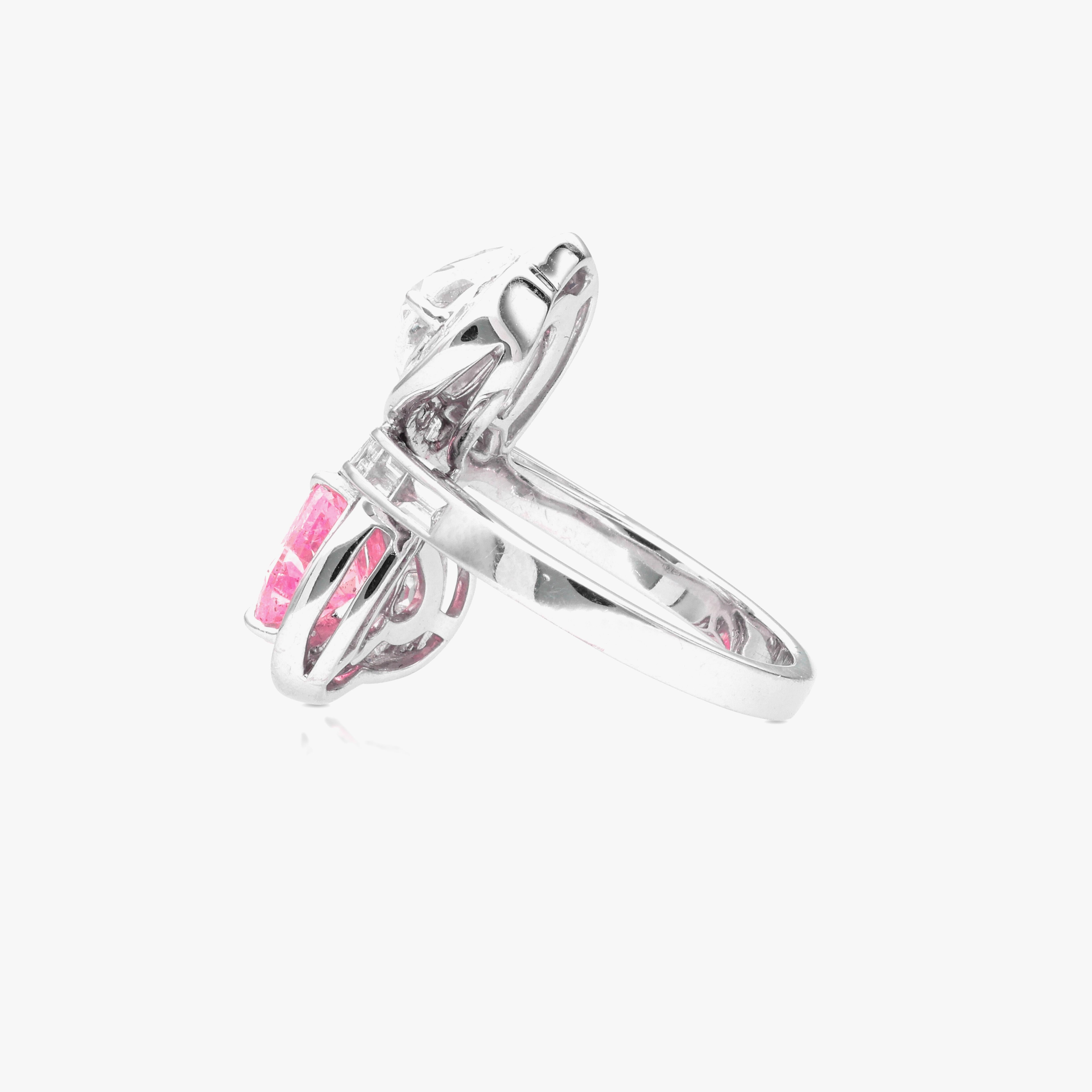 Heart Cut GIA Certified Moi&Toi Romantic FANCY PINK Diamond Ring For Sale