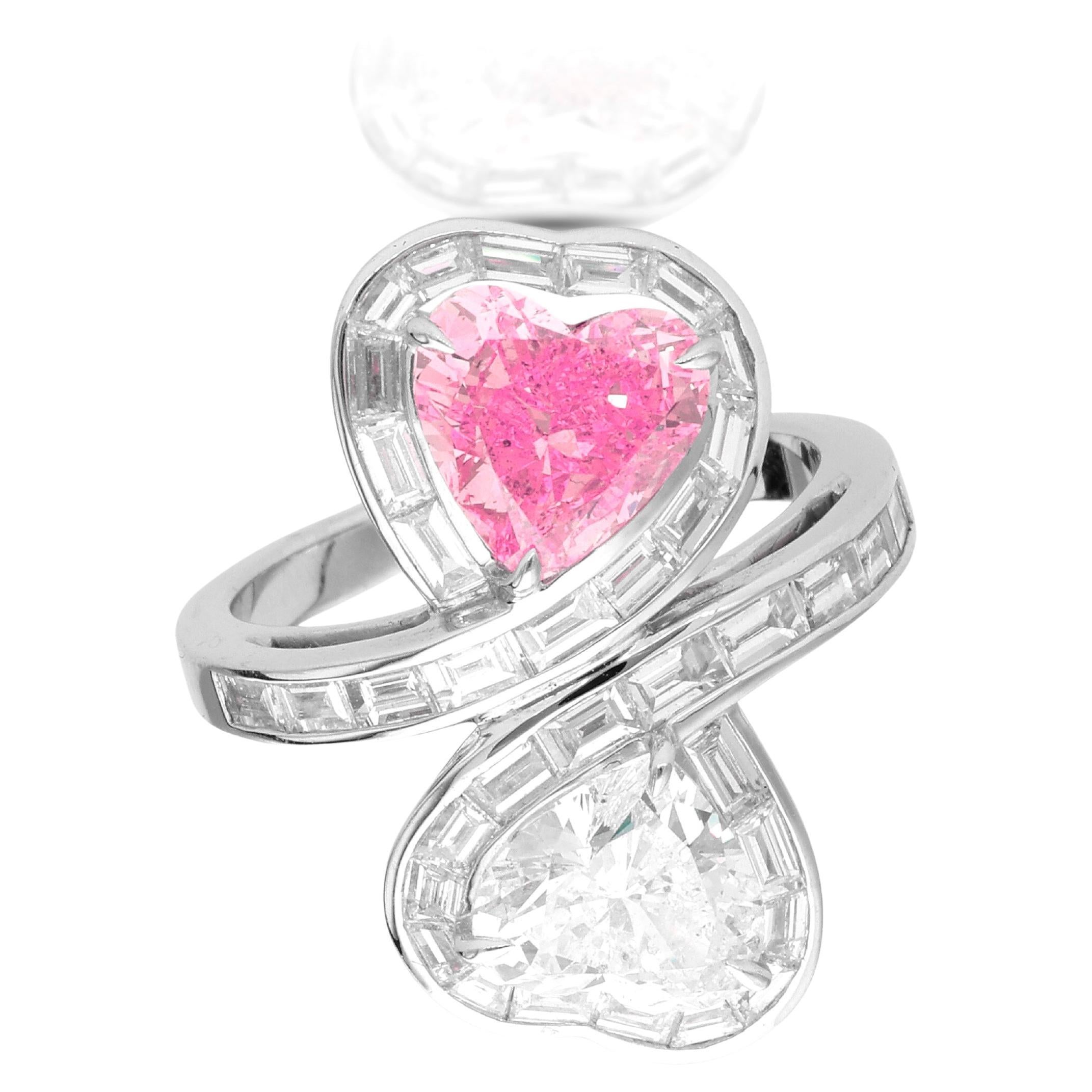 GIA Certified Moi&Toi Romantic FANCY PINK Diamond Ring