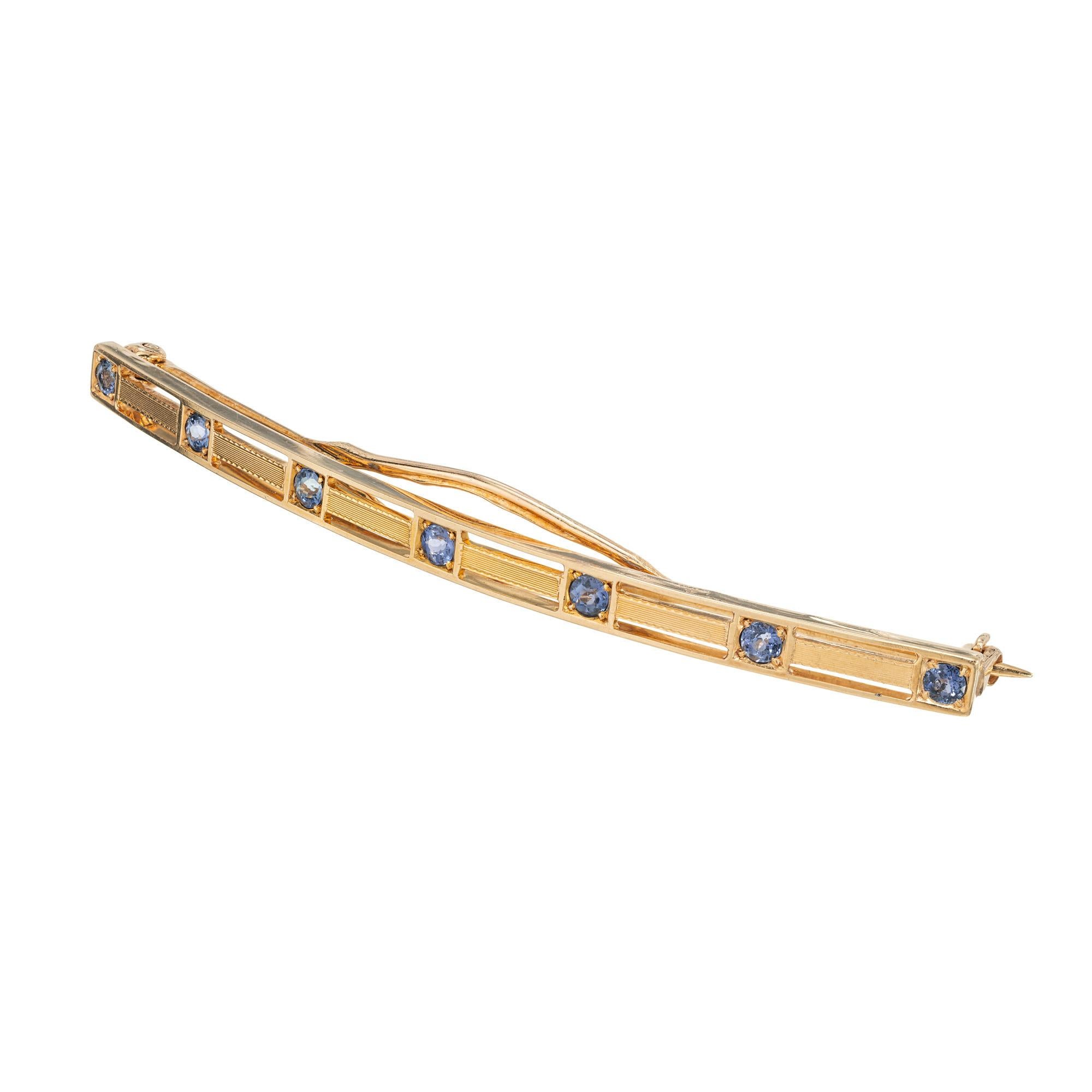 Round Cut GIA Certified Montana Yogo Gulch Sapphire Hair Barrette For Sale