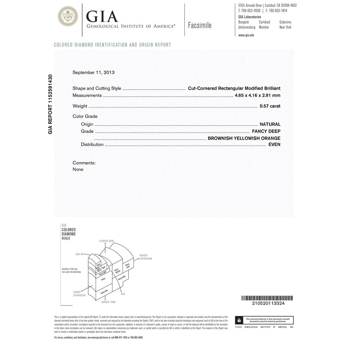 Women's or Men's GIA Certified Multi Color Diamond Pendant