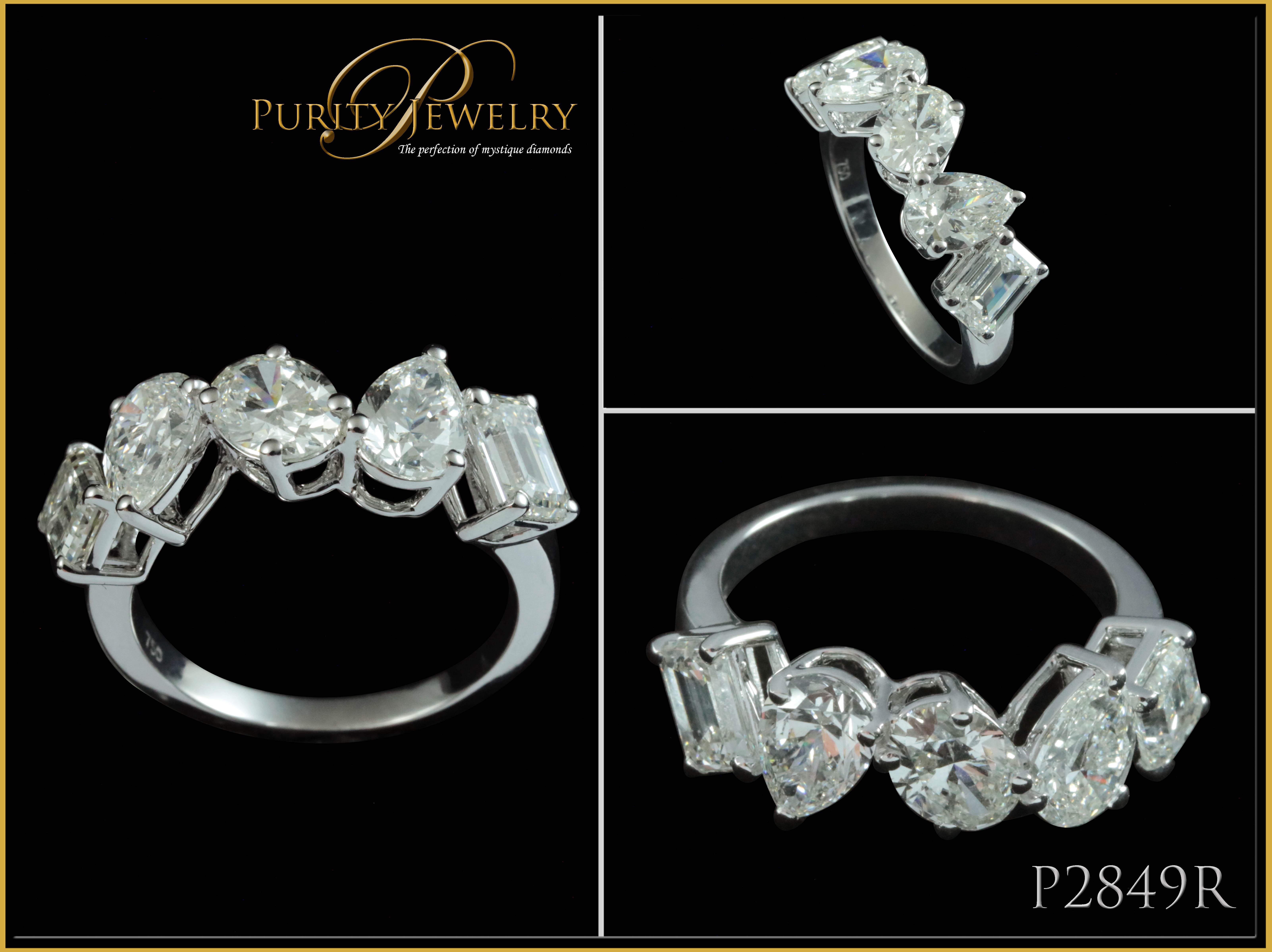 multi shape diamond ring