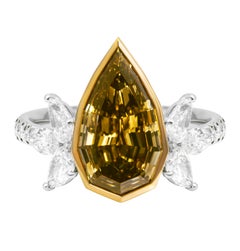 GIA Certified Multiside Stone Ring 3.05ct Fancy Dark Brown Yellow Diamond