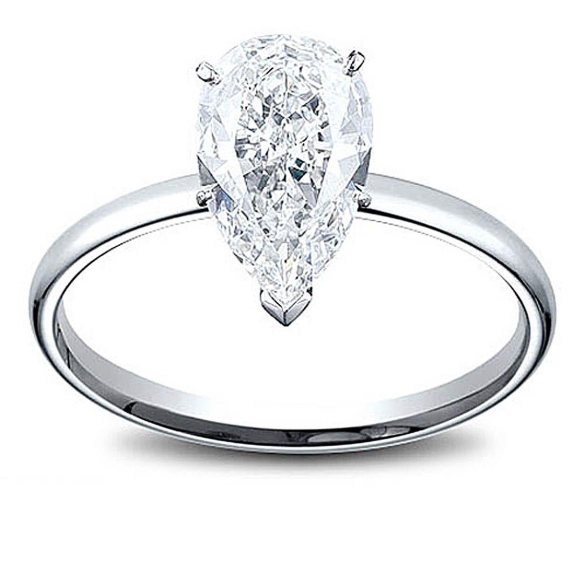 For Sale:  Made to Order GIA Certified Engagement Ring Pear Diamond Cut 3
