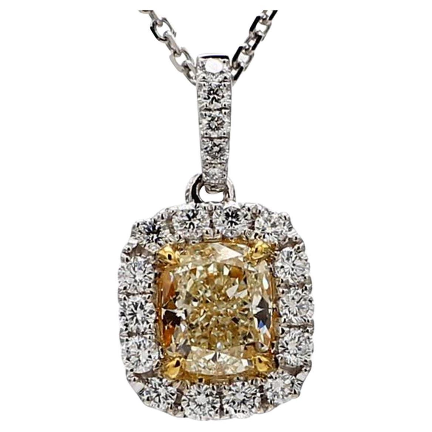 GIA Certified 1.35 Emerald Diamond Yellow Gold Filigree Pendant Necklace  For Sale at 1stDibs