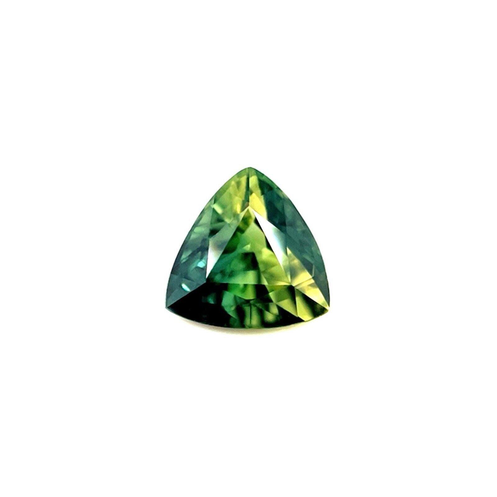 Gema Trillón Triángulo Azul Verde Zafiro Bicolor Certificado GIA Natural 1,02ct