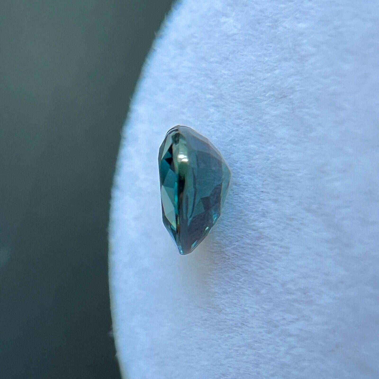 Gia Certified Natural 1.02ct Untreated Green Blue Sapphire 5.9x6.6mm Heart Cut For Sale 1