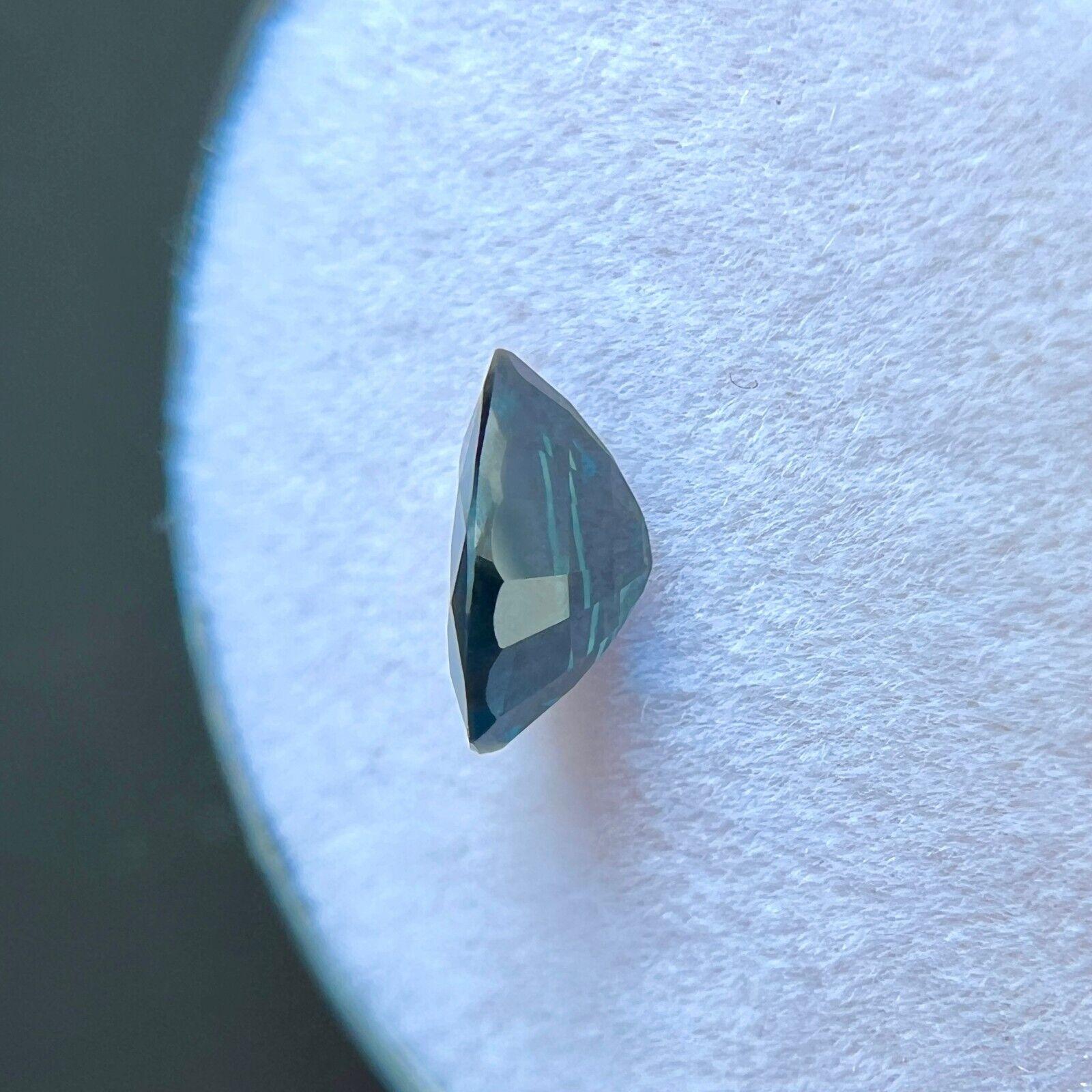 GIA Certificado Natural 1.03ct Azul Profundo Zafiro Sin Tratar Gema Corte Pera 7.3x5.3mm en venta 1