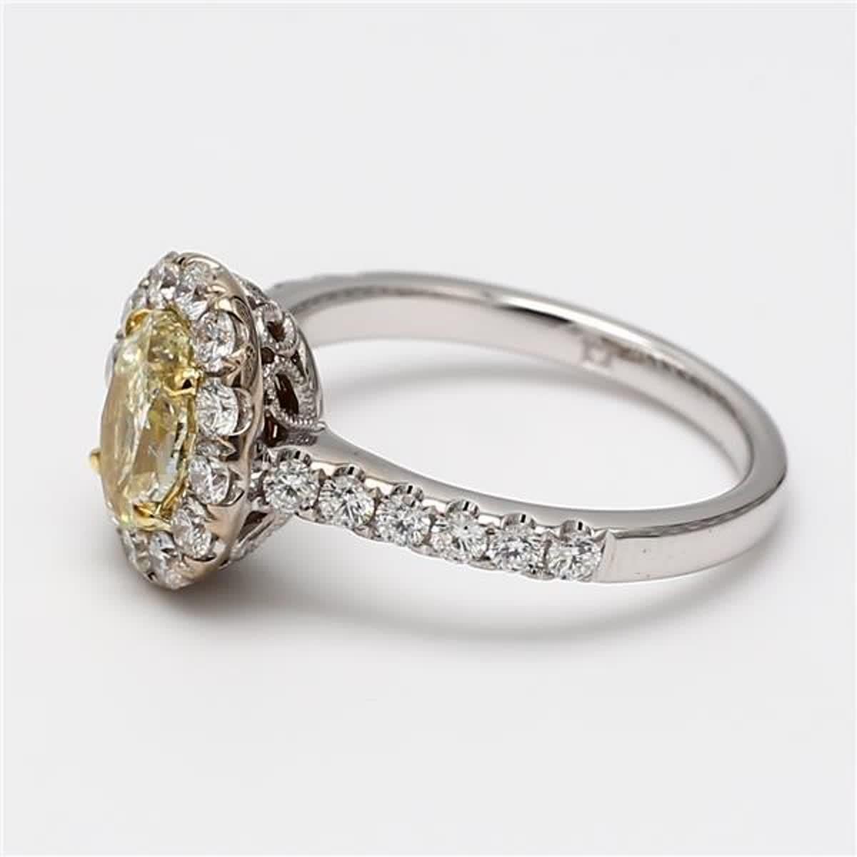 GIA-zertifizierter natürlicher gelber ovaler und weißer Diamant 1,83 Karat TW Goldring (Zeitgenössisch) im Angebot