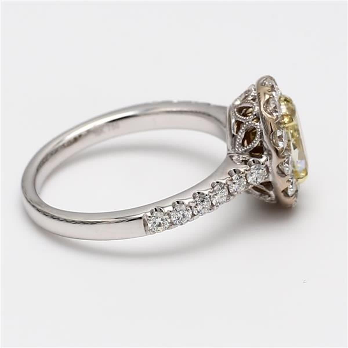 GIA-zertifizierter natürlicher gelber ovaler und weißer Diamant 1,83 Karat TW Goldring Damen im Angebot