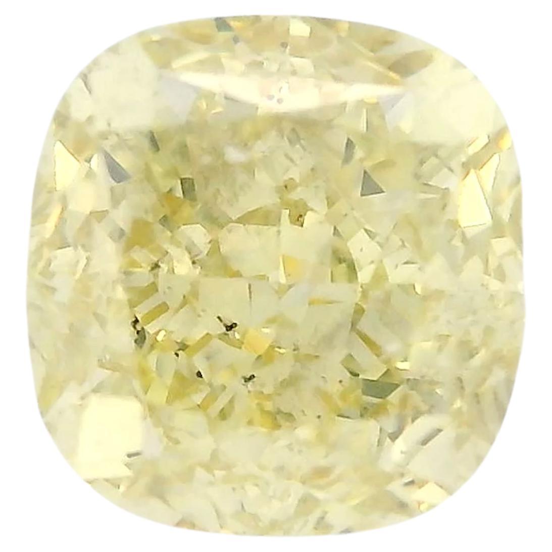 GIA Certified Natural 1.20 carat Fancy Intense Yellow SI2 Diamond Cushion