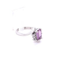 GIA Certified Natural 1.52 Carat No Heat Pink Sapphire Diamond White Gold Ring