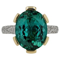 Bague en tourmaline de lagon bleue de 8 carats certifiée par le GIA