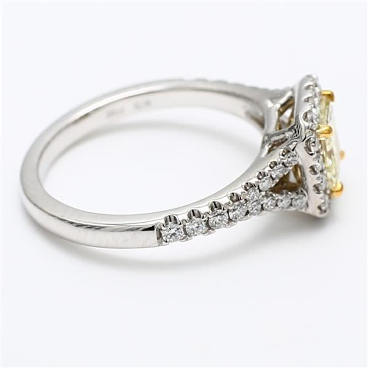 Radiant Cut GIA Certified Natural Yellow Radiant and White Diamond 1.25 Carat TW Plat Ring
