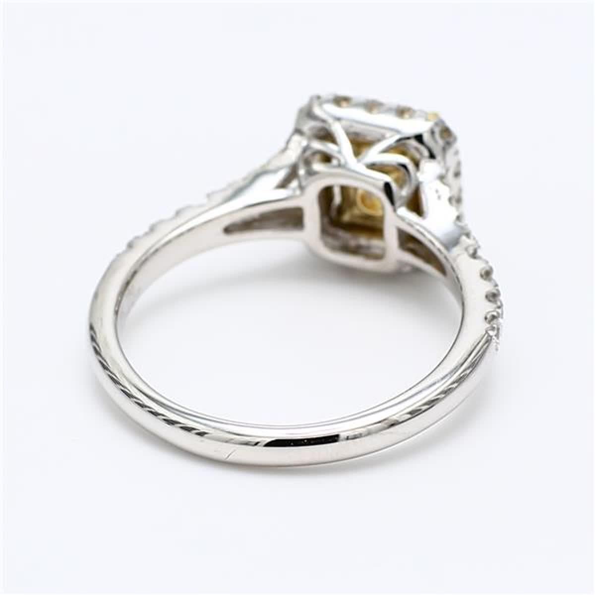 GIA Certified Natural Yellow Radiant and White Diamond 1.41 Carat TW Plat Ring In New Condition For Sale In New York, NY