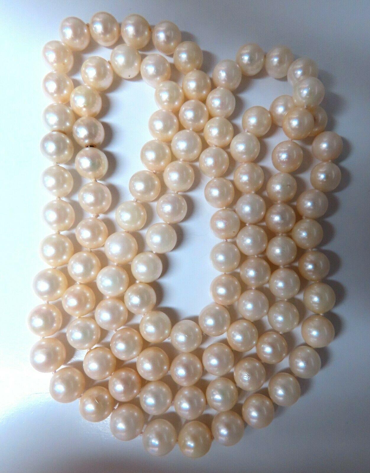  Collier sans fin de perles Akoya naturelles certifiées par le GIA Unisexe 