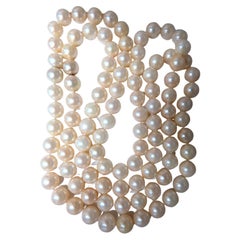 Collier sans fin de perles Akoya naturelles certifiées par le GIA
