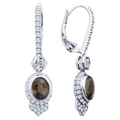 GIA Certified Natural Alexandrite and Diamond Earrings