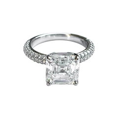 GIA Certified Natural Ascher Cut Diamond Ring