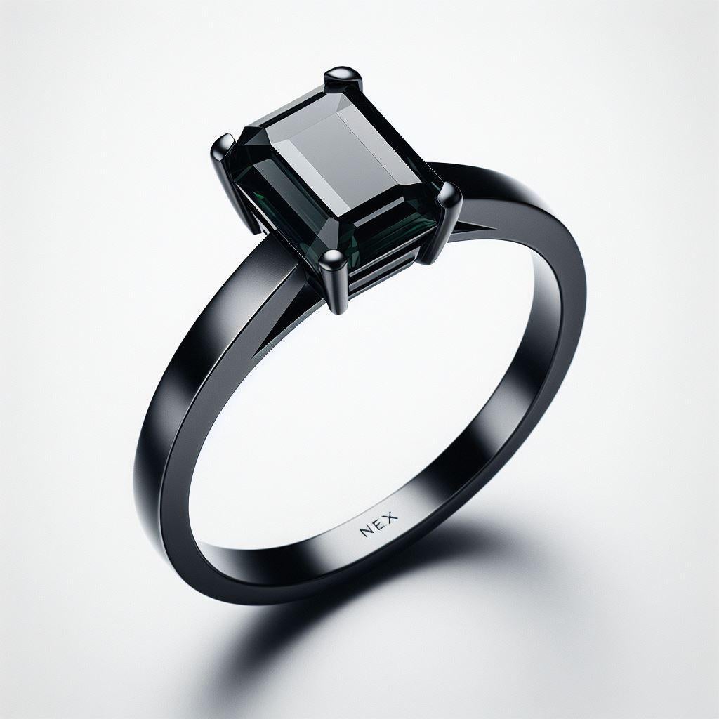 GIA Certified Natural Black Diamond 1 Carat Ring in 18K Black Gold Emerald Cut

Black is Beautiful. Black is Powerful.
We are very excited to introduce our brand new BLACK STARS collection worldwide! 
All Black Diamonds set in Black Coated 18K Gold.