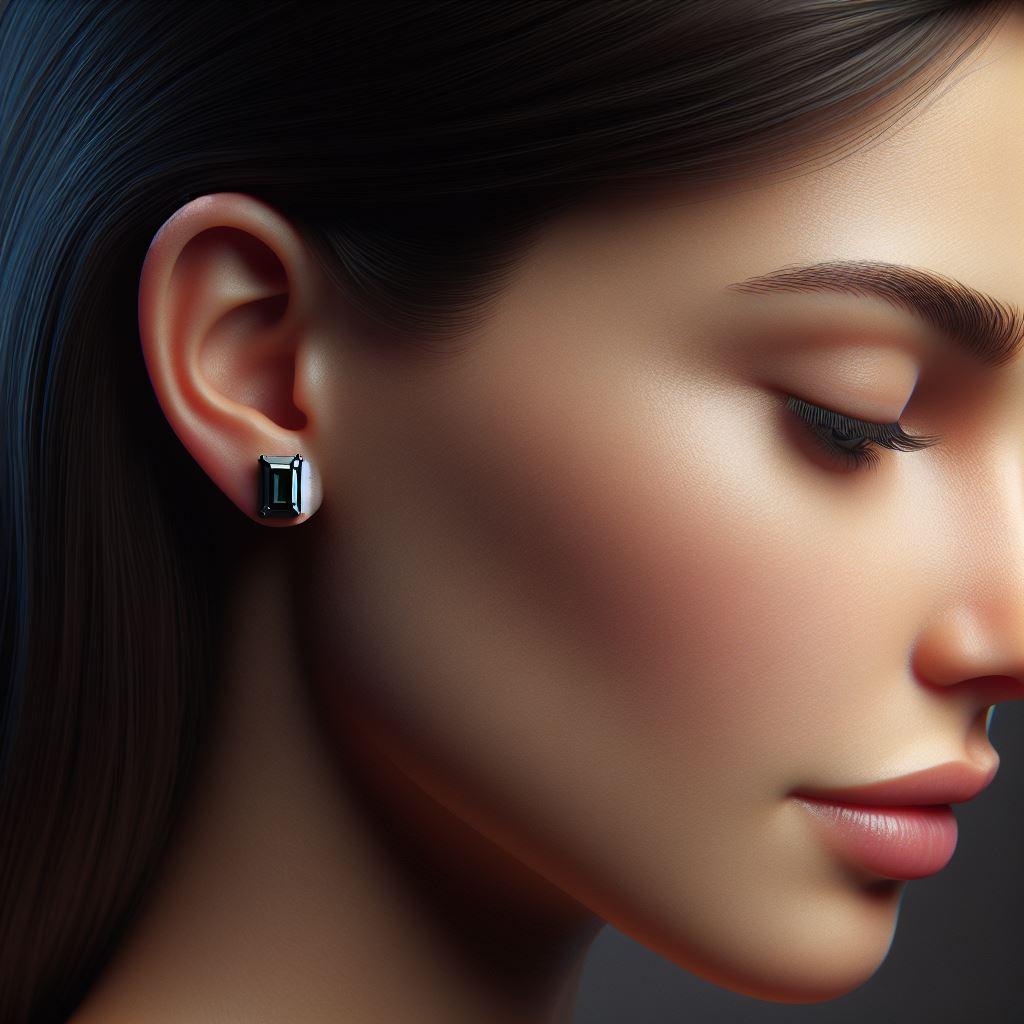 Moderne Boucles d'oreilles en or noir 18 carats diamant naturel certifié GIA, taille émeraude 8 carats en vente