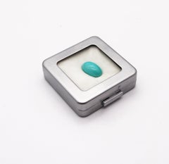 GIA CERTIFIED Natural Blue Turquoise Oval Cabochon Cut GIA-2191276494
