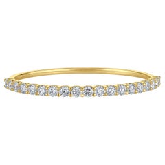 Bracelet jonc en diamants ronds brillants naturels certifiés GIA