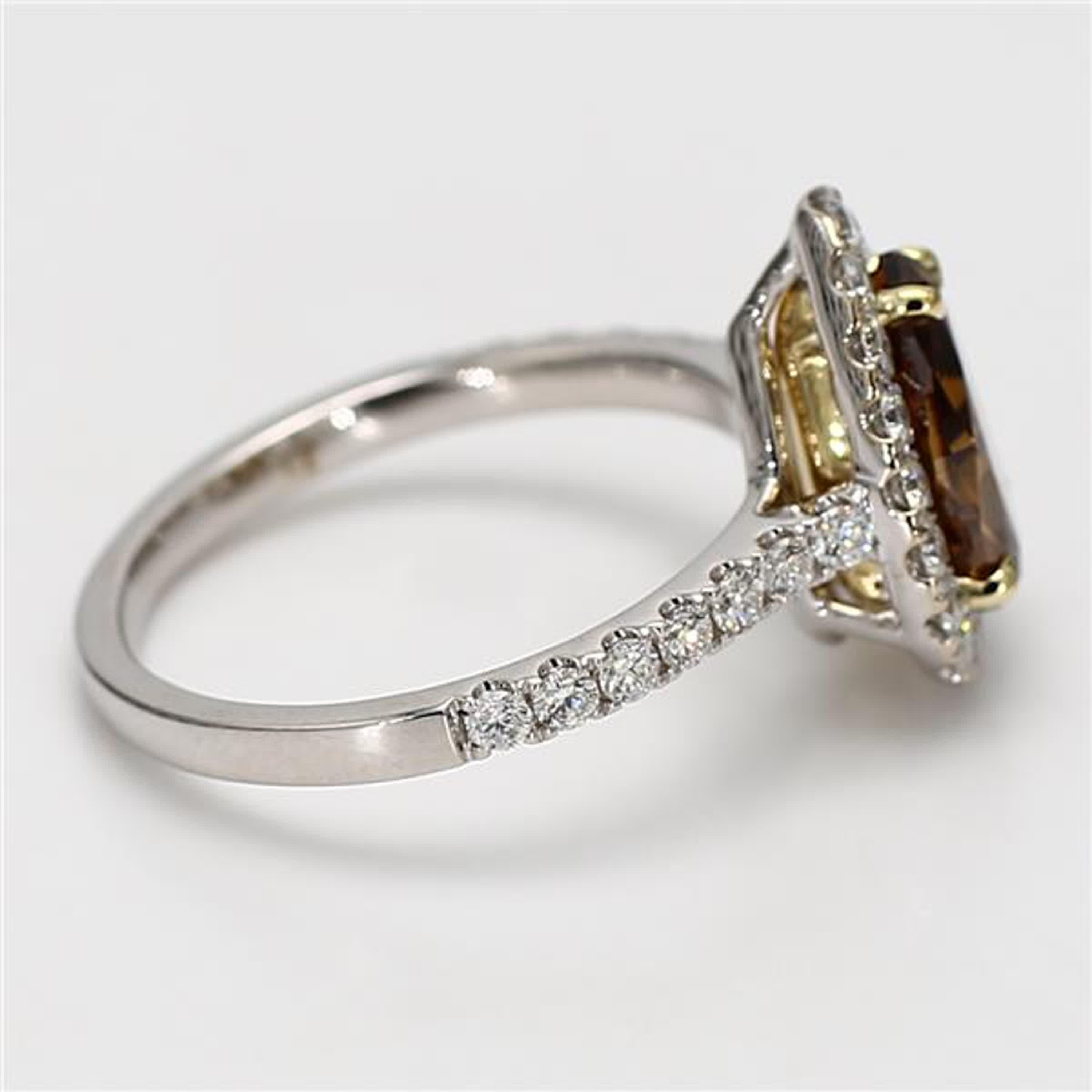 GIA Certified Natural Brown Pear Diamond 2.64 Carat TW Gold Cocktail Ring In New Condition In New York, NY