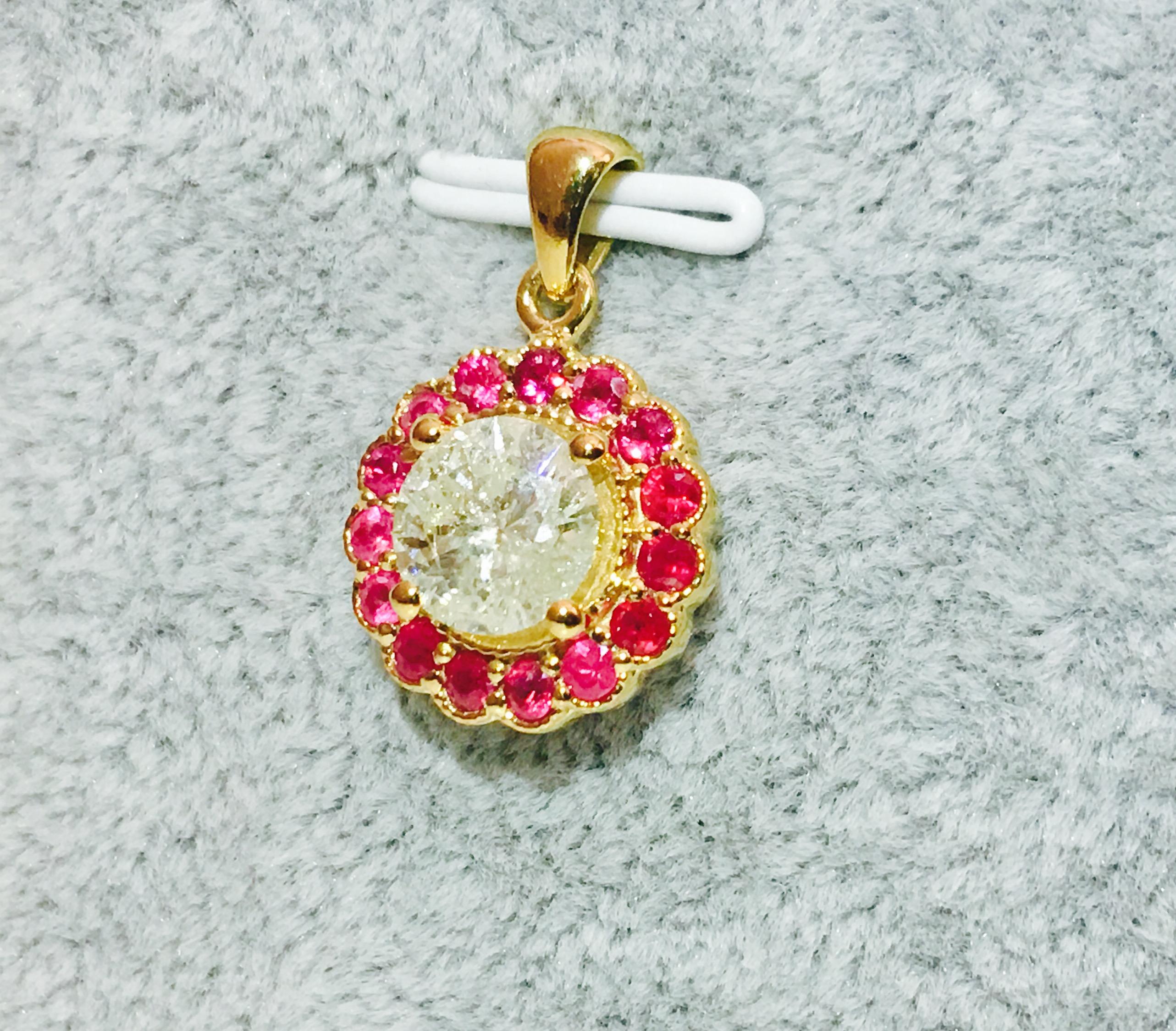 Modern GIA Certified Natural Burma Ruby Diamond Pendant For Sale