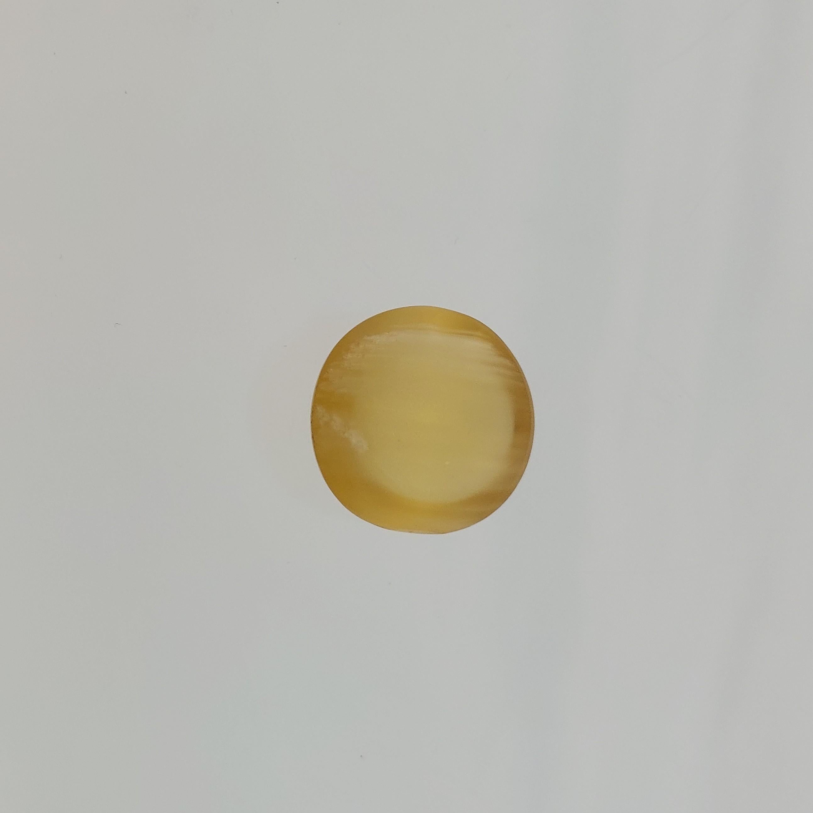Cabujón redondo de berilo dorado de ojo de gato de 15,04 qt natural certificado por GIA en venta 3