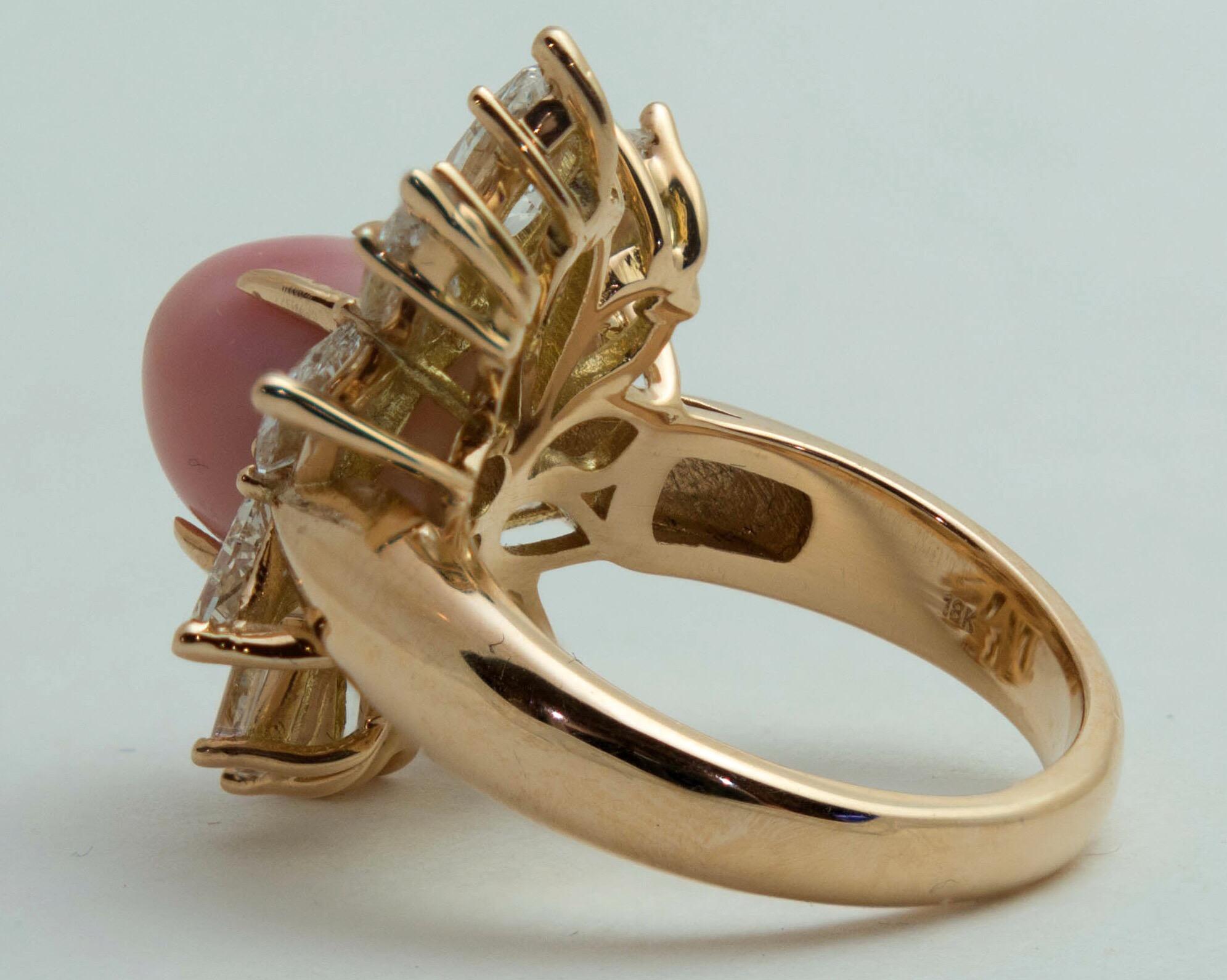 pink pearl rose gold ring
