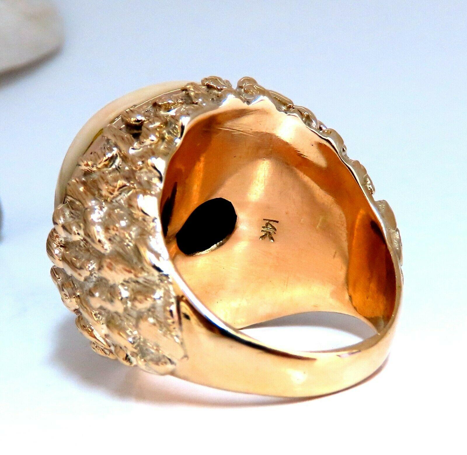 GIA Certified Natural Coral Ring 14kt In New Condition For Sale In New York, NY