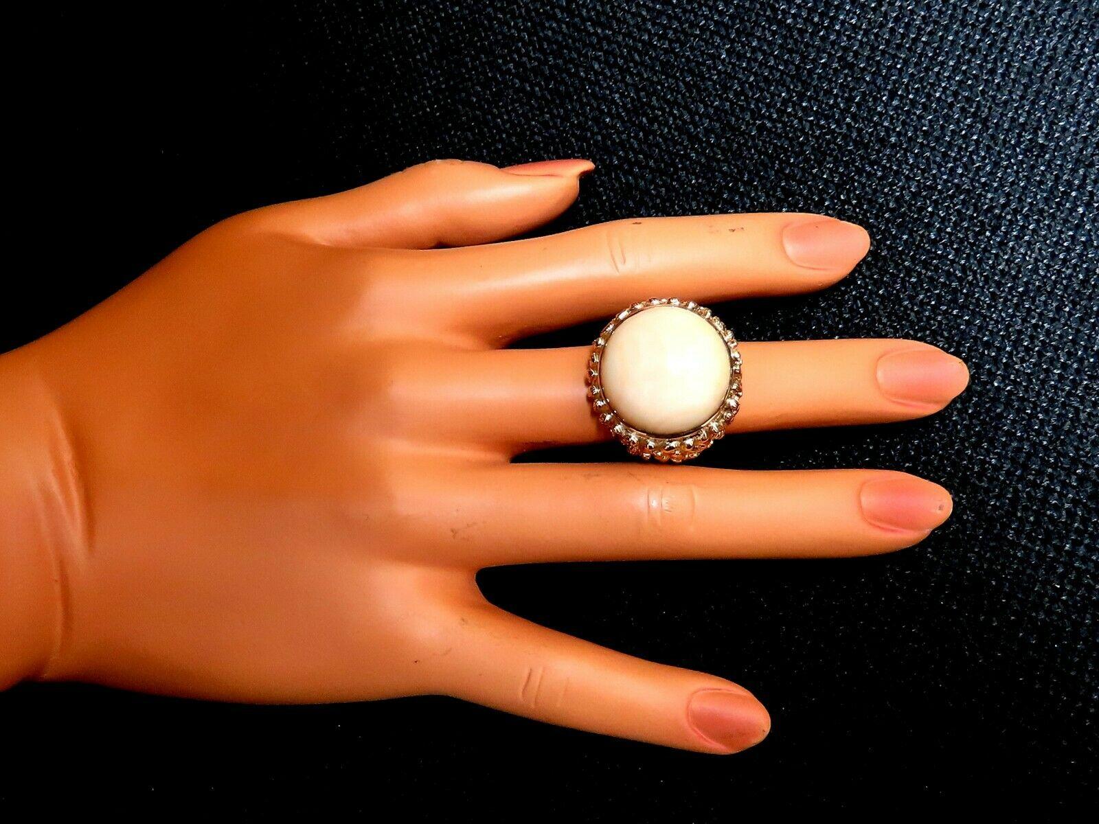 Bague en corail naturel certifié GIA de 14 carats Unisexe en vente