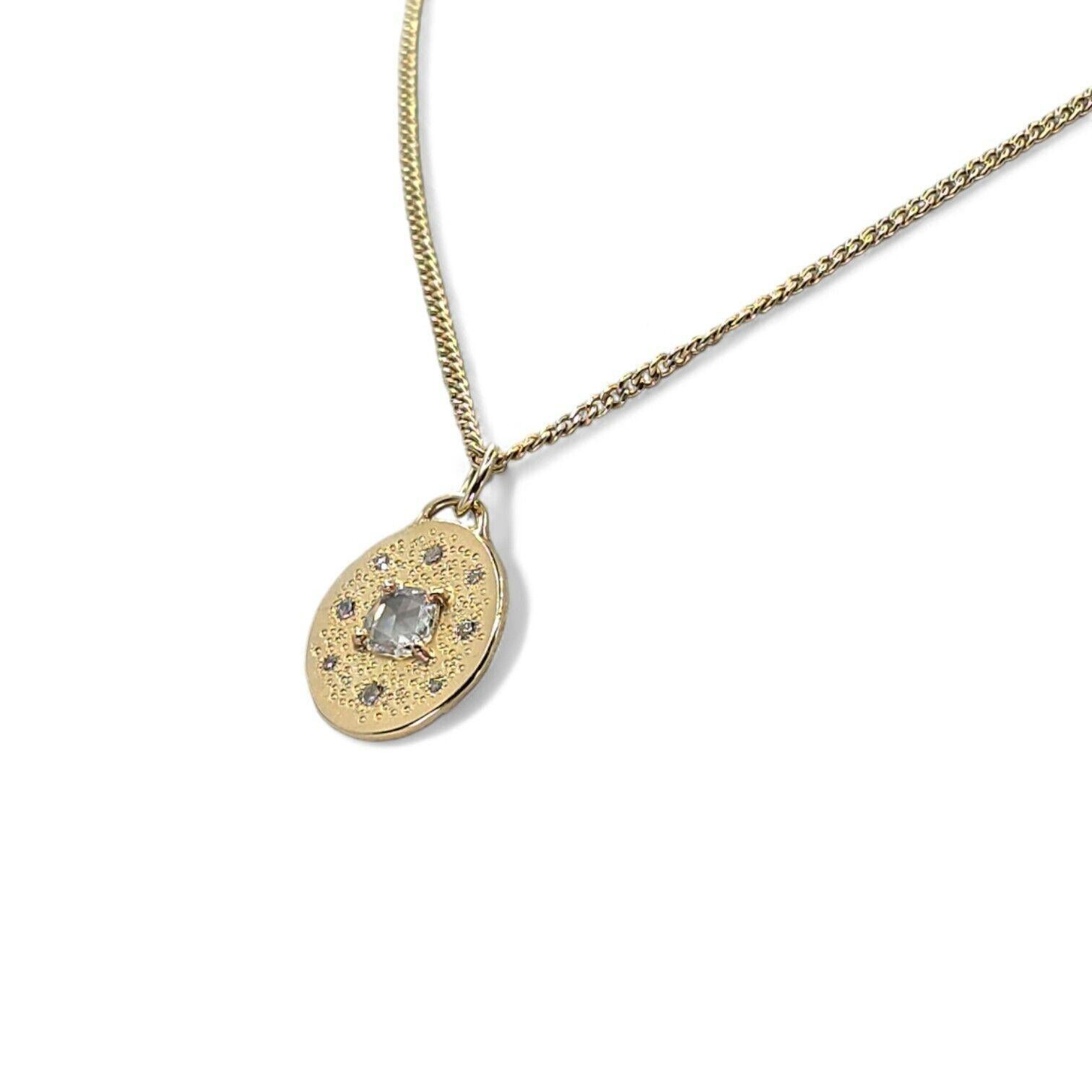 Colgante de oro amarillo de 14 quilates 585 con diamante natural certificado por GIA en Nuevo estado para la venta en New York, NY